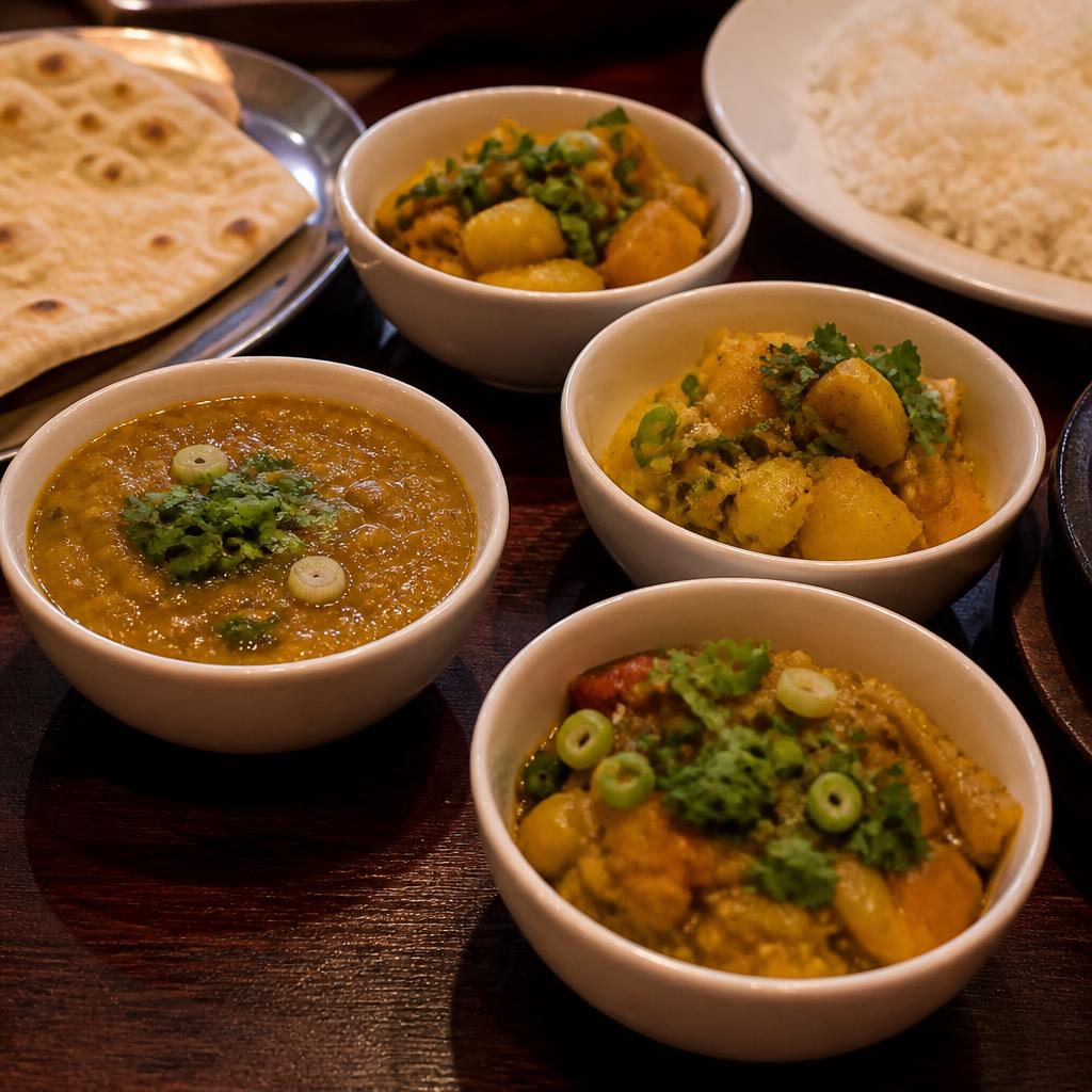 Dhal and vegetable sides